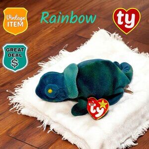 Vintage Ty Beanie Baby Rainbow Chameleon.